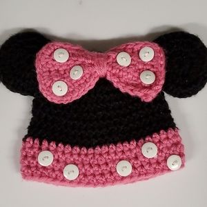 Baby minnie mouse knit hat